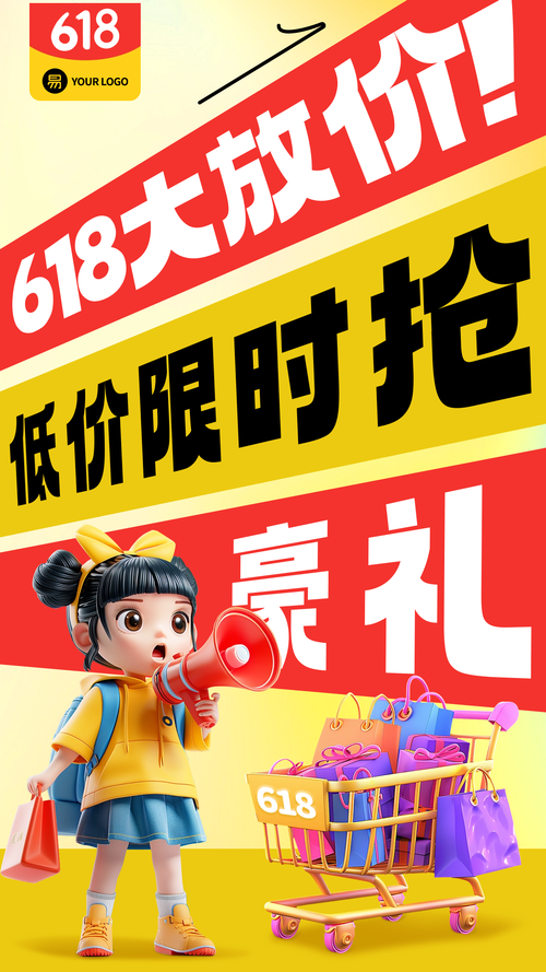 欢乐购物618大放价促销营销手机海报