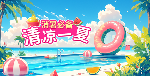 清凉季促销横版海报10