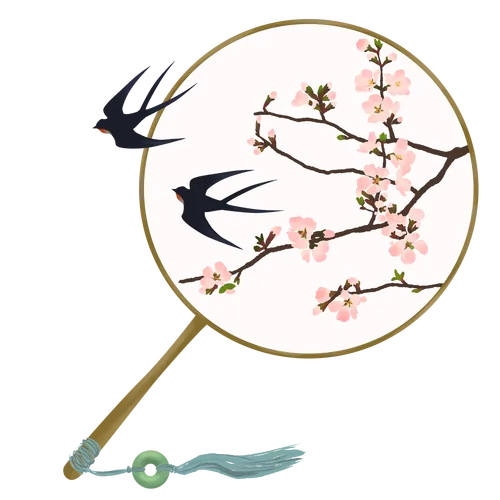 清明节传统素材团扇