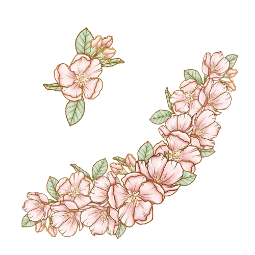 粉色花海盛景图